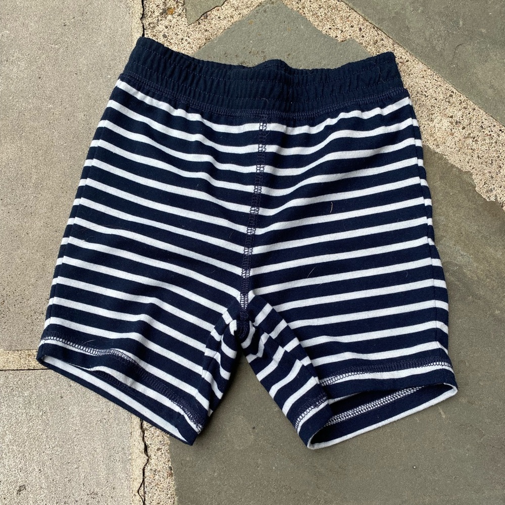 Baby Gap Gender Neutral Navy & White Striped PJ Shorts Size: 18-24